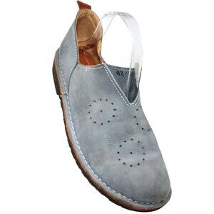 Turkish Size EU 41 US 10.5 Blue Suede Leather Handmade Loafer Slip On Shoes